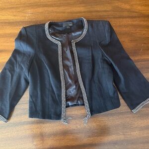 Forever 21 Black Chain-Trim Jacket